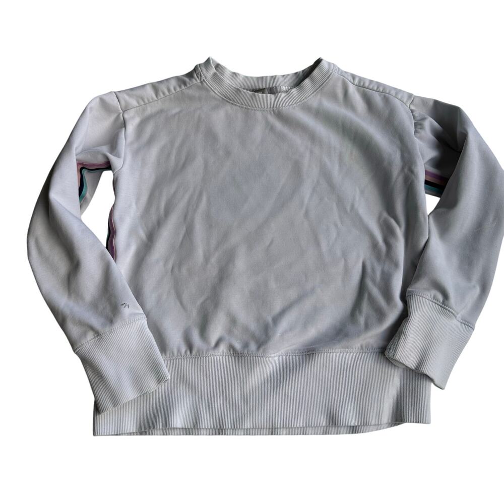 Athleta Girls' L (10/12) Striped Sleeve Sweatshirt